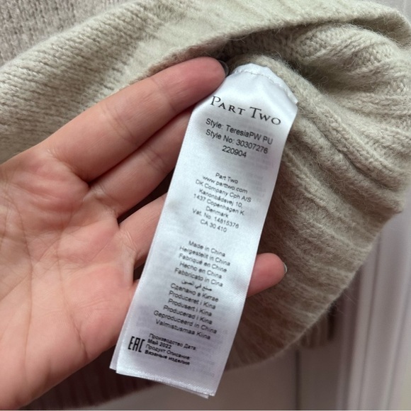 Part Two Copenhagen beige tan crew sweater layering XS - Picture 7 of 8